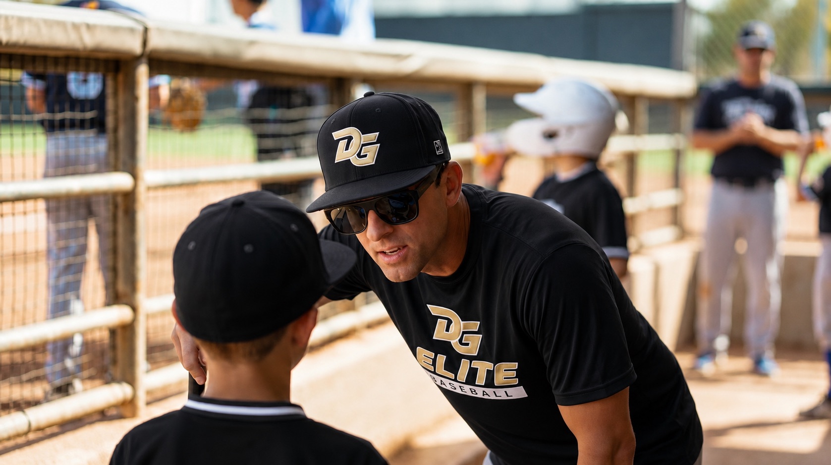DG Elite Baseball coaching staff with youth players in Scottsdale, Arizona